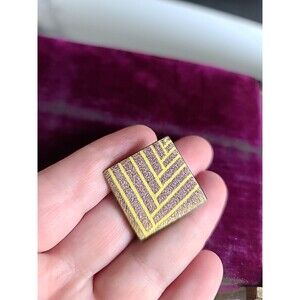 Yellow And Tan Enamel Brooch Vintage